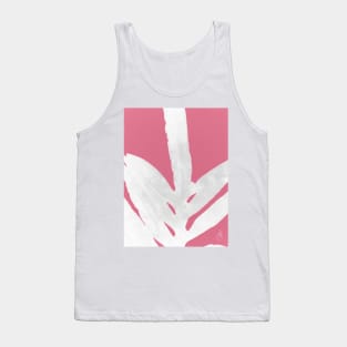 Green Fern Pale Burgundy Pink Tank Top